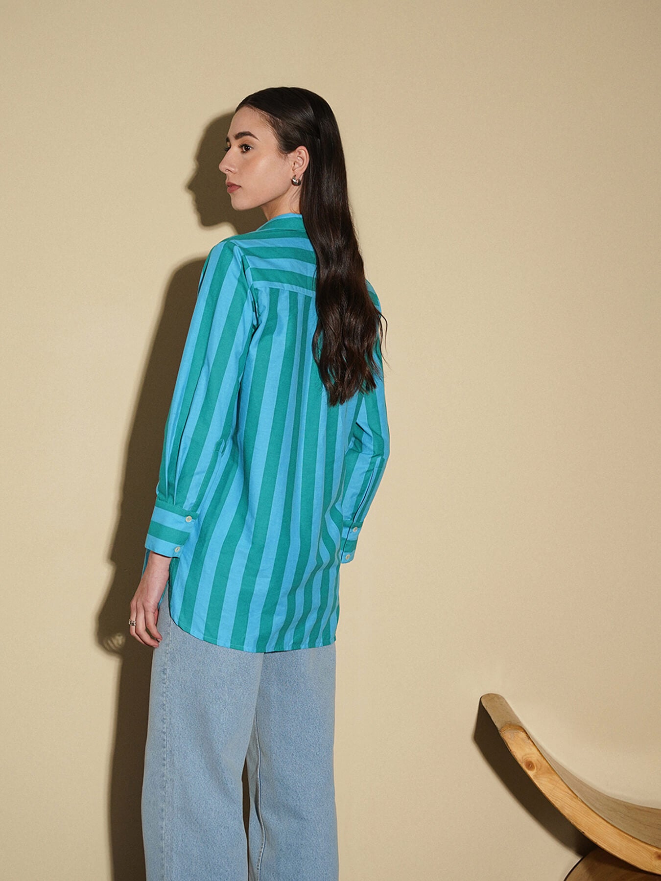 Cotton Striped Shirt - Blue