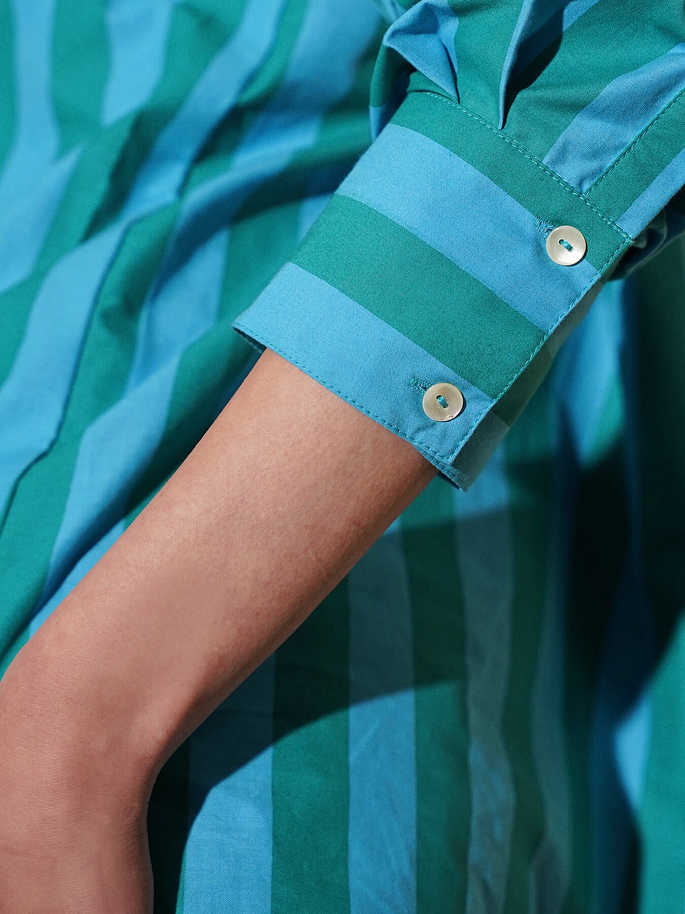 Cotton Striped Shirt - Blue