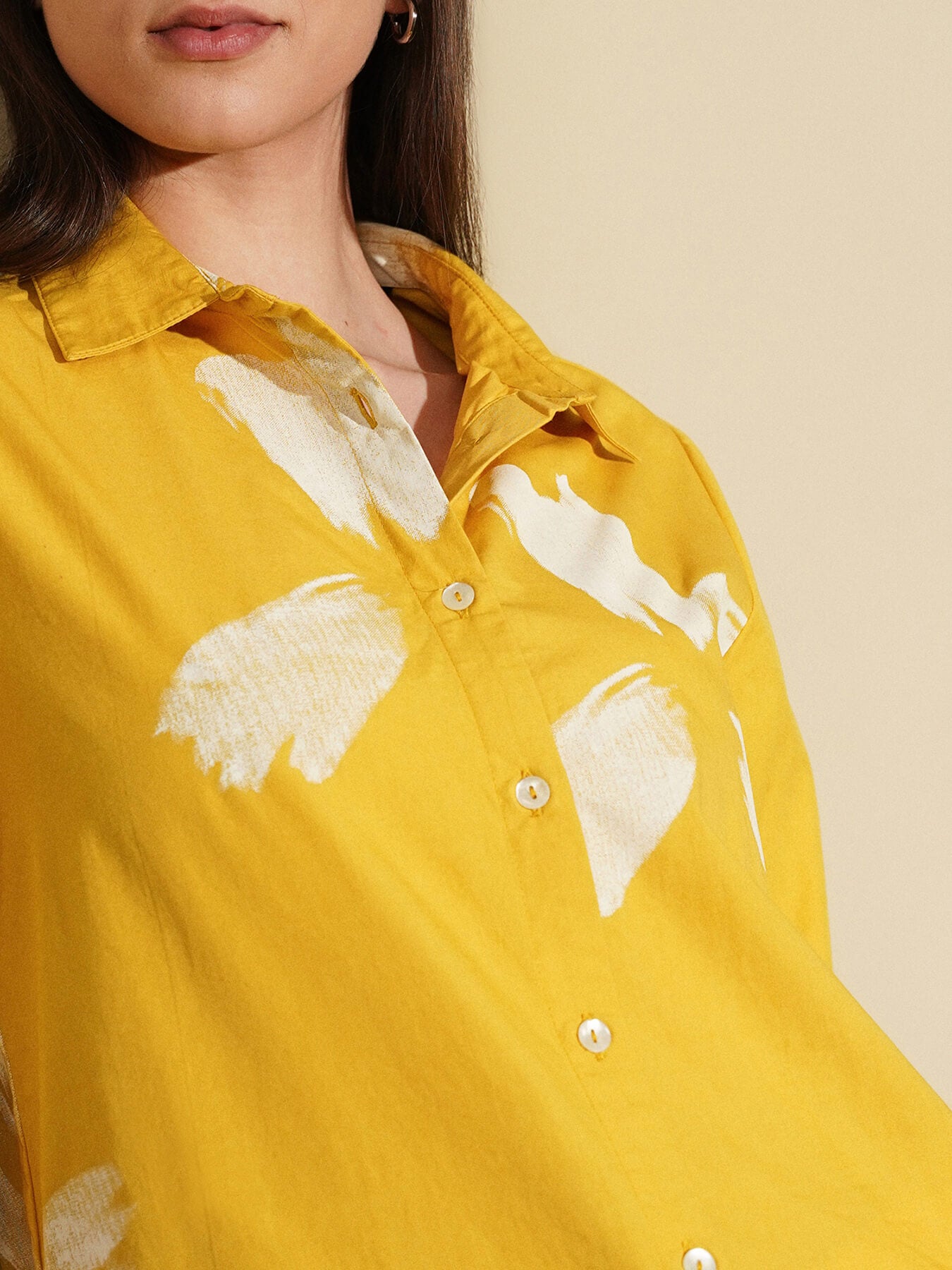 Cotton Floral Shirt - Yellow