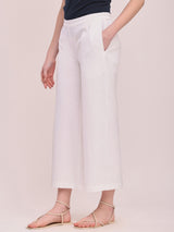 Cotton Solid Culottes - White