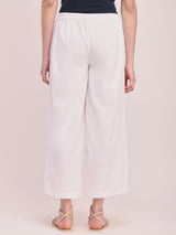 Cotton Solid Culottes - White