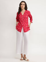 Cotton Solid Relaxed Fit Culottes - White