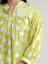 Buy Yellow Polka Print Cotton Top Online | Marigold