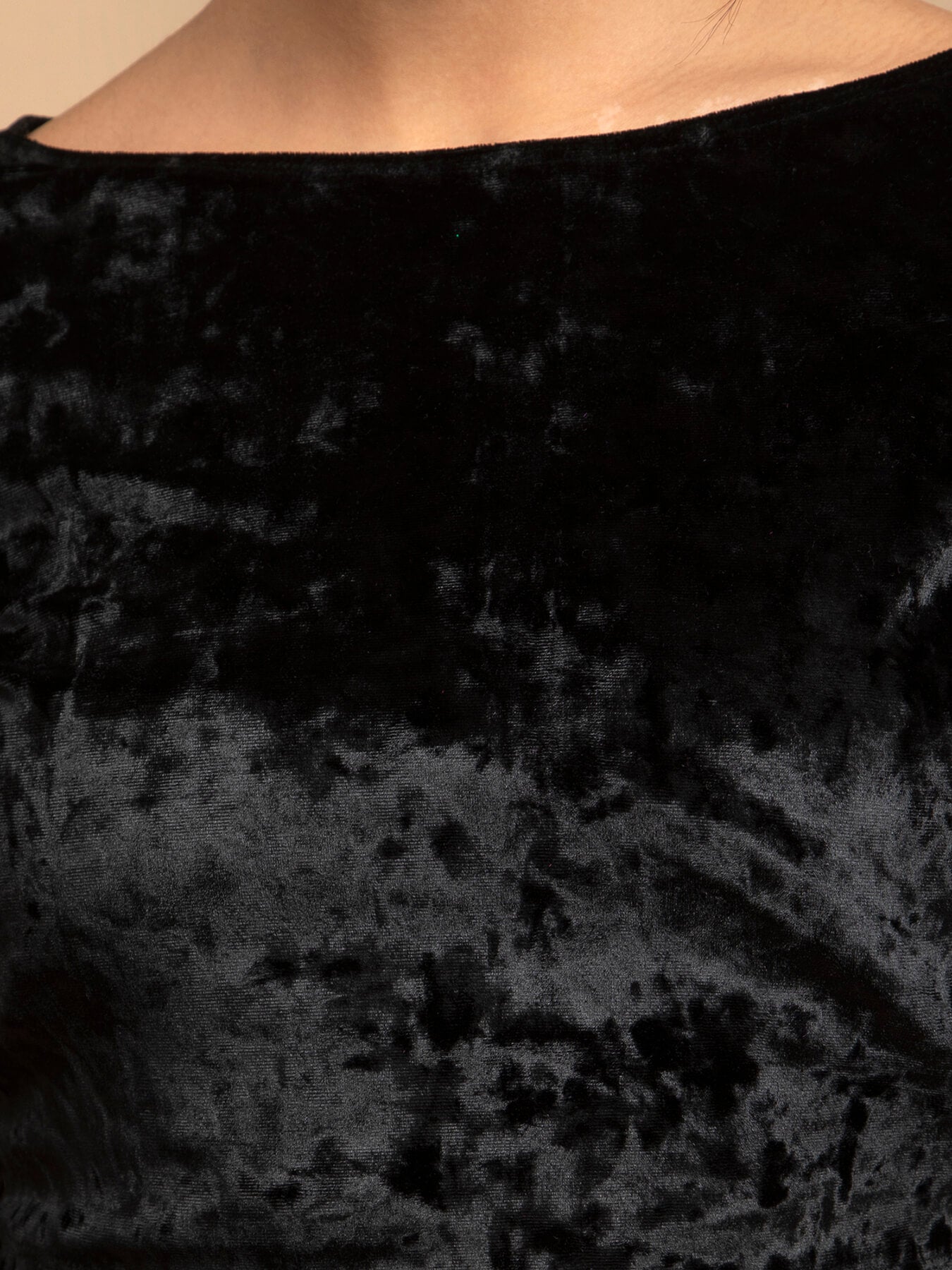 Buy Black Velvet Boat Neck Blouse Online | Pink Fort