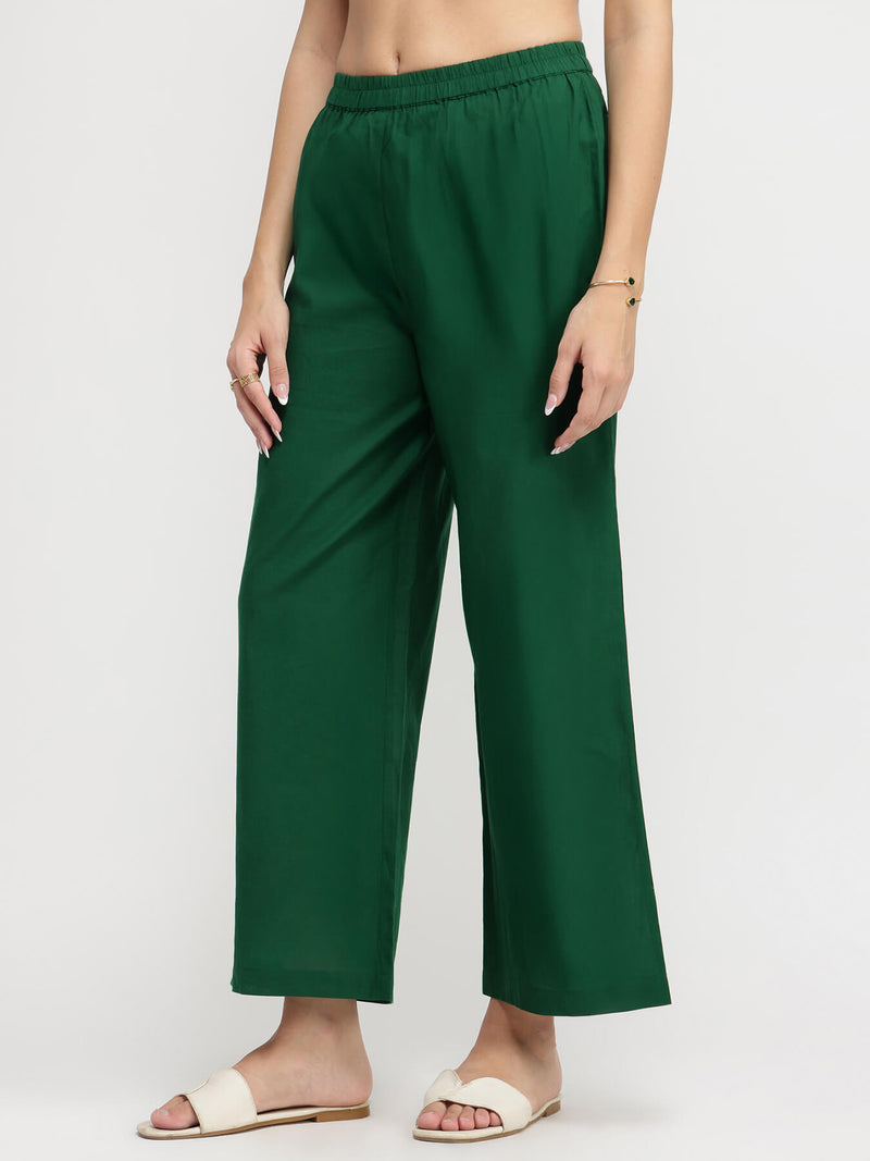 Cotton Striped Buttoned Kurta Set - Green