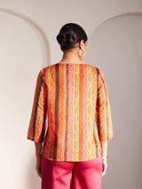 Chanderi Stripes Top - Multicolour
