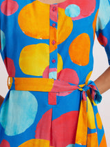 Polka Round Neck Jumpsuit - Multicolour