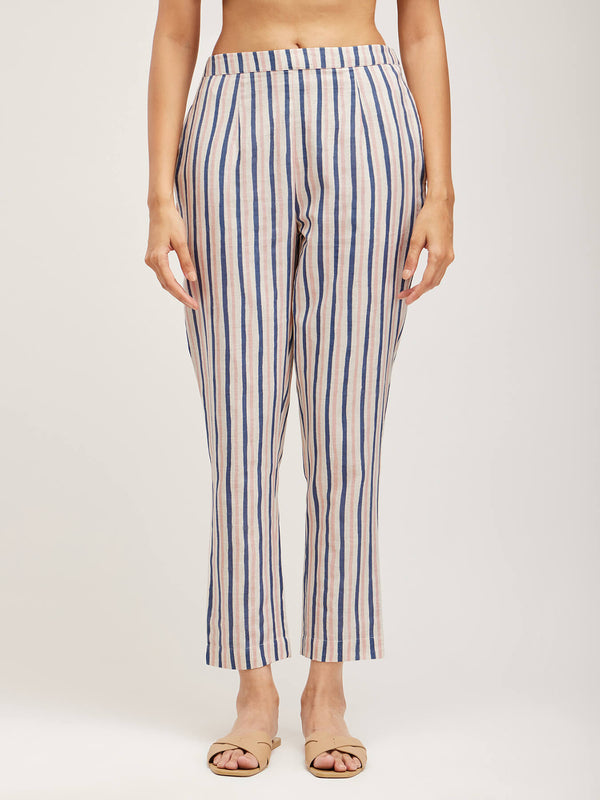 Striped Play Tapered Fit Pants - Blue