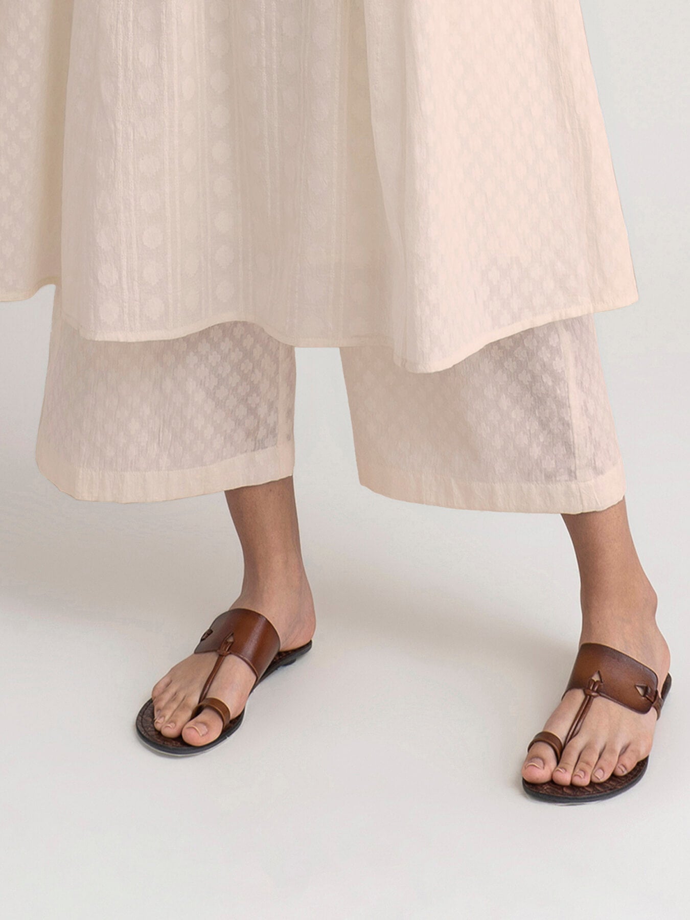 Cotton Jacquard Kurta Set - Off White