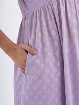 Cotton Jacquard Kurta Set - Lilac