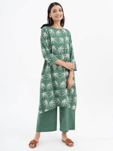 Cotton Ankle Length Trousers - Green