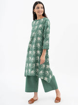 Cotton Ankle Length Trousers - Green