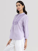 Checked Print Top - Lilac