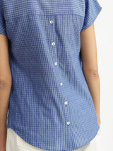 Self-Textured Cotton Solid Top - Blue
