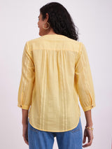 Cotton Pleated Top - Yellow