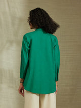 Cotton Zipper Shirt - Green