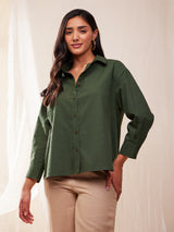 Solid Relaxed Shirt - Green