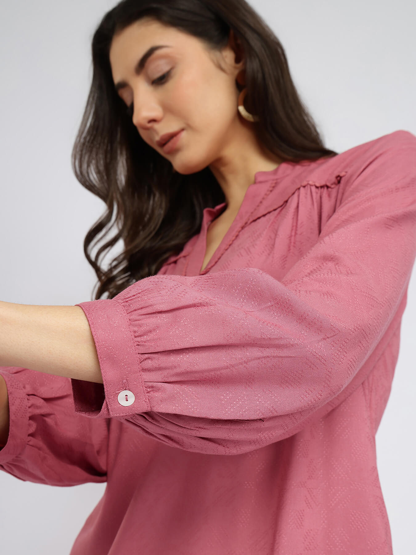 Soft Textured Rayon Solid Co-ord Set - Pink