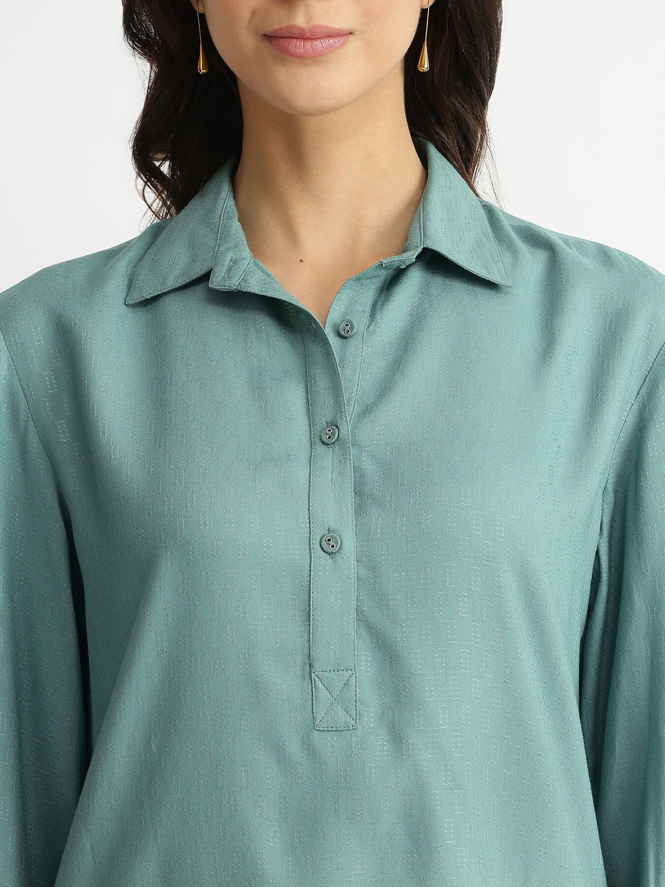 Soft Textured Rayon Solid Co-ord Set - Teal