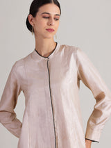 Silk Blend Colourblock Co-ord Set - Cream