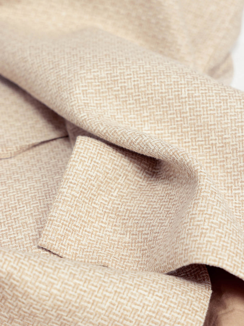 Cotton Woven Design Co-ord Set - Beige