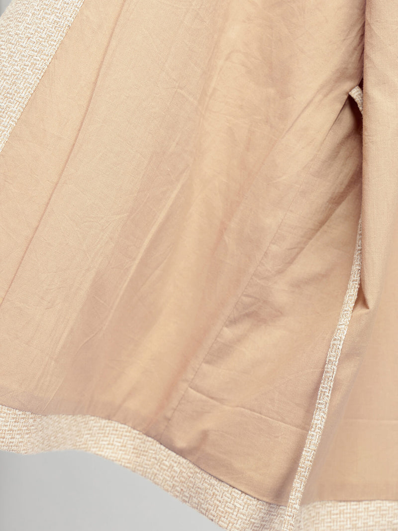 Cotton Woven Design Co-ord Set - Beige