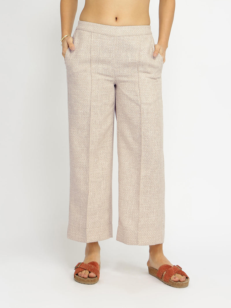 Cotton Woven Design Co-ord Set - Beige