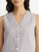 Cotton Woven Design Co-ord Set - Grey
