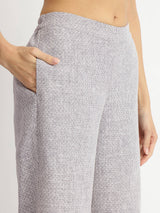 Cotton Woven Design Co-ord Set - Grey