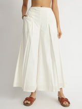 Self-Textured Cotton Solid Co-ord Set - White