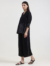 Cotton Bandhani Co-ord Set - Black