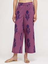 Cotton Geometric Print Co-ord Set - Purple