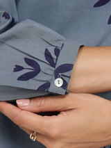 Cotton Floral Motif Co-ord Set - Blue