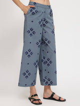 Cotton Floral Motif Co-ord Set - Blue