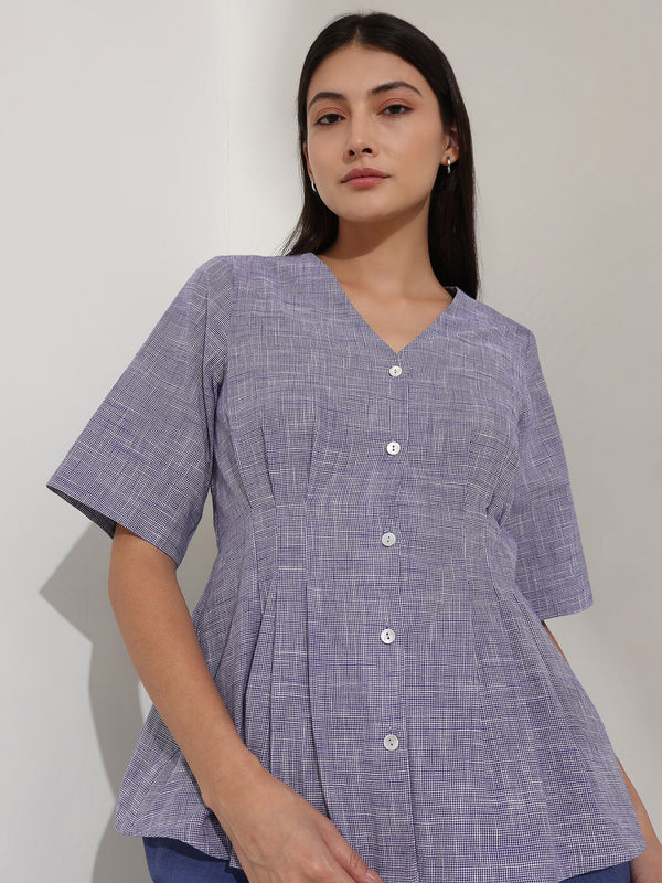 Cotton Woven Co-ord Set - Blue