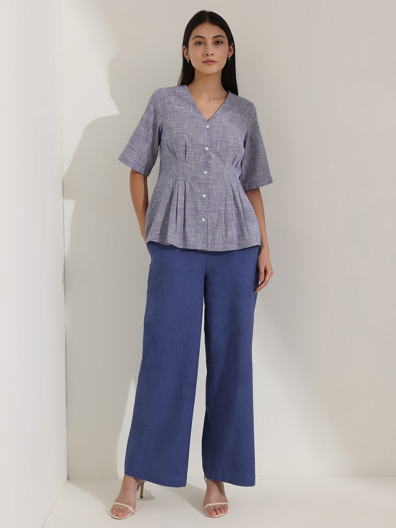 Cotton Woven Co-ord Set - Blue