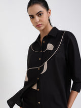 Cotton Floral Co-ord Set - Black