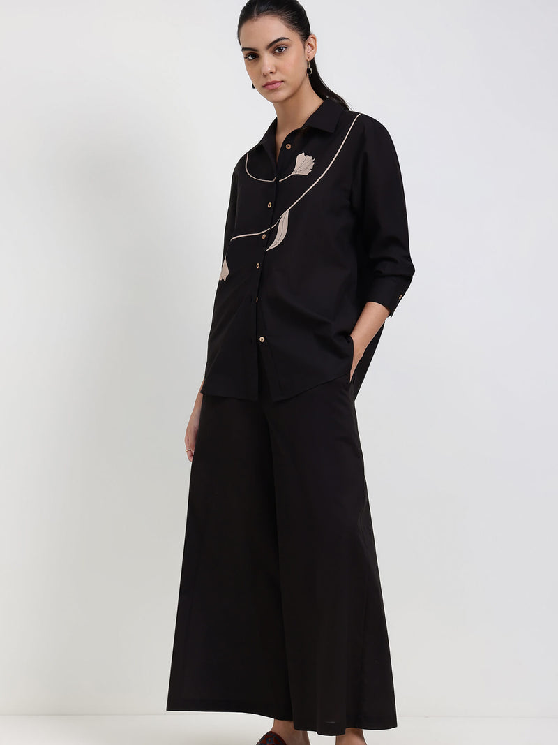 Cotton Floral Co-ord Set - Black