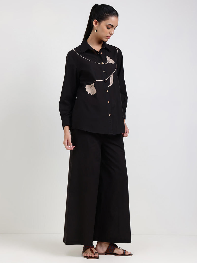 Cotton Floral Co-ord Set - Black