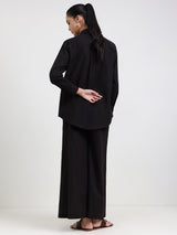 Cotton Floral Co-ord Set - Black