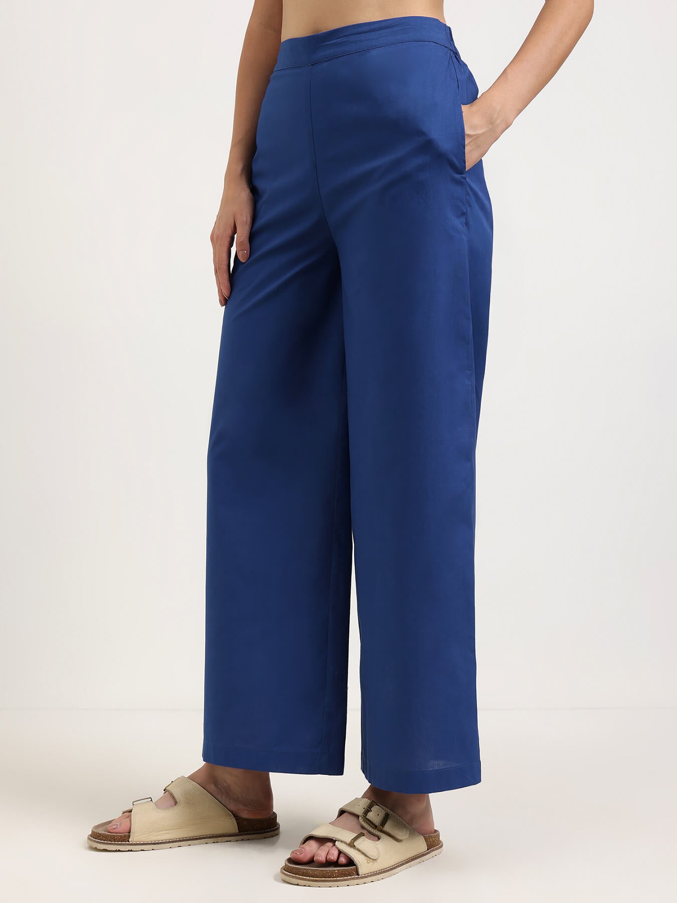 Cotton Floral Shirt Style Co-Ord Set - Blue