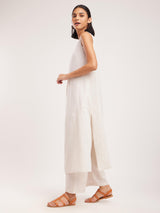 Cotton Khadi Solid Co-ord Set - Off White