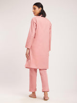 Cotton Solid Co-ord Set - Pink