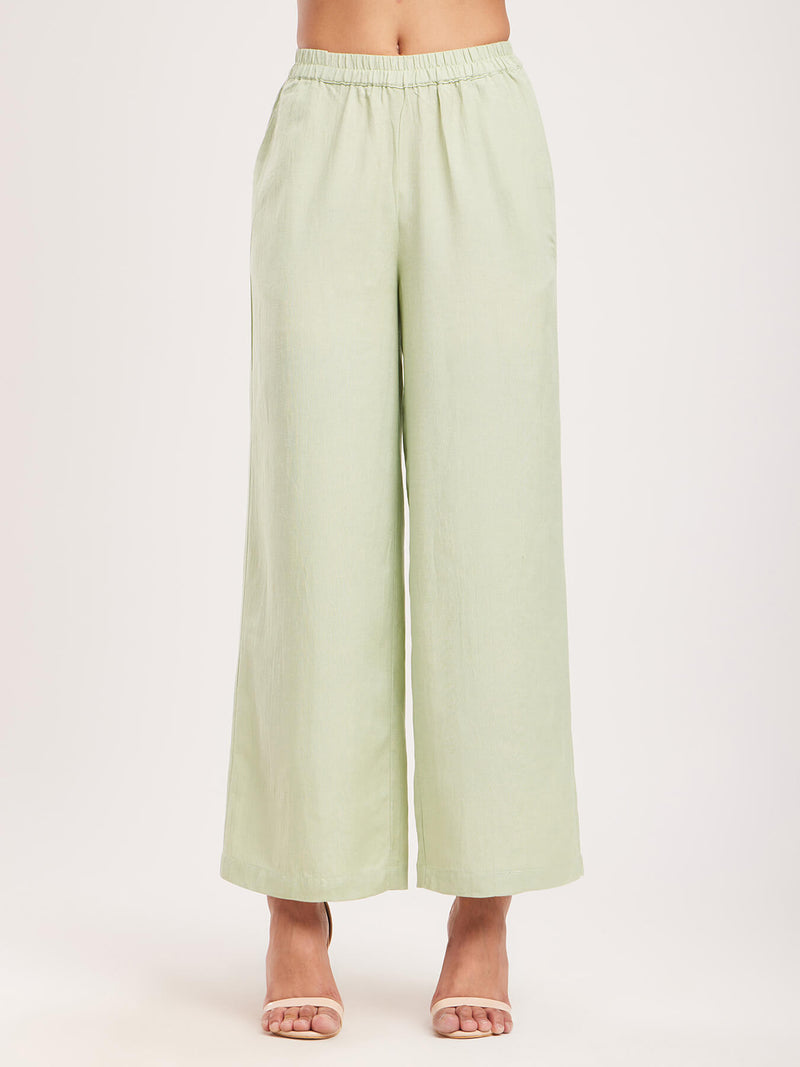 Solid A-Line Co-ord Set - Light Green