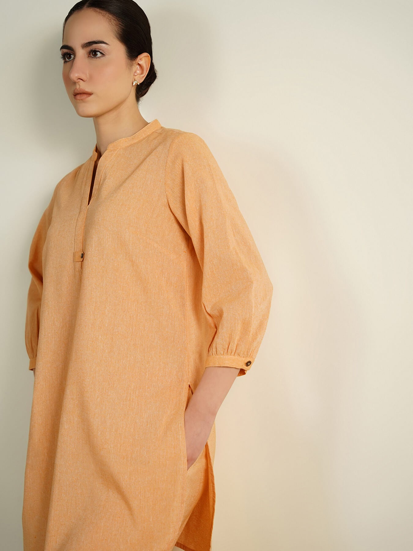 Cotton Woven Design Co-Ord Set - Yellow