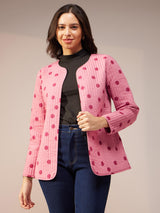 Cotton Reversible Quilted Jacket - Pink