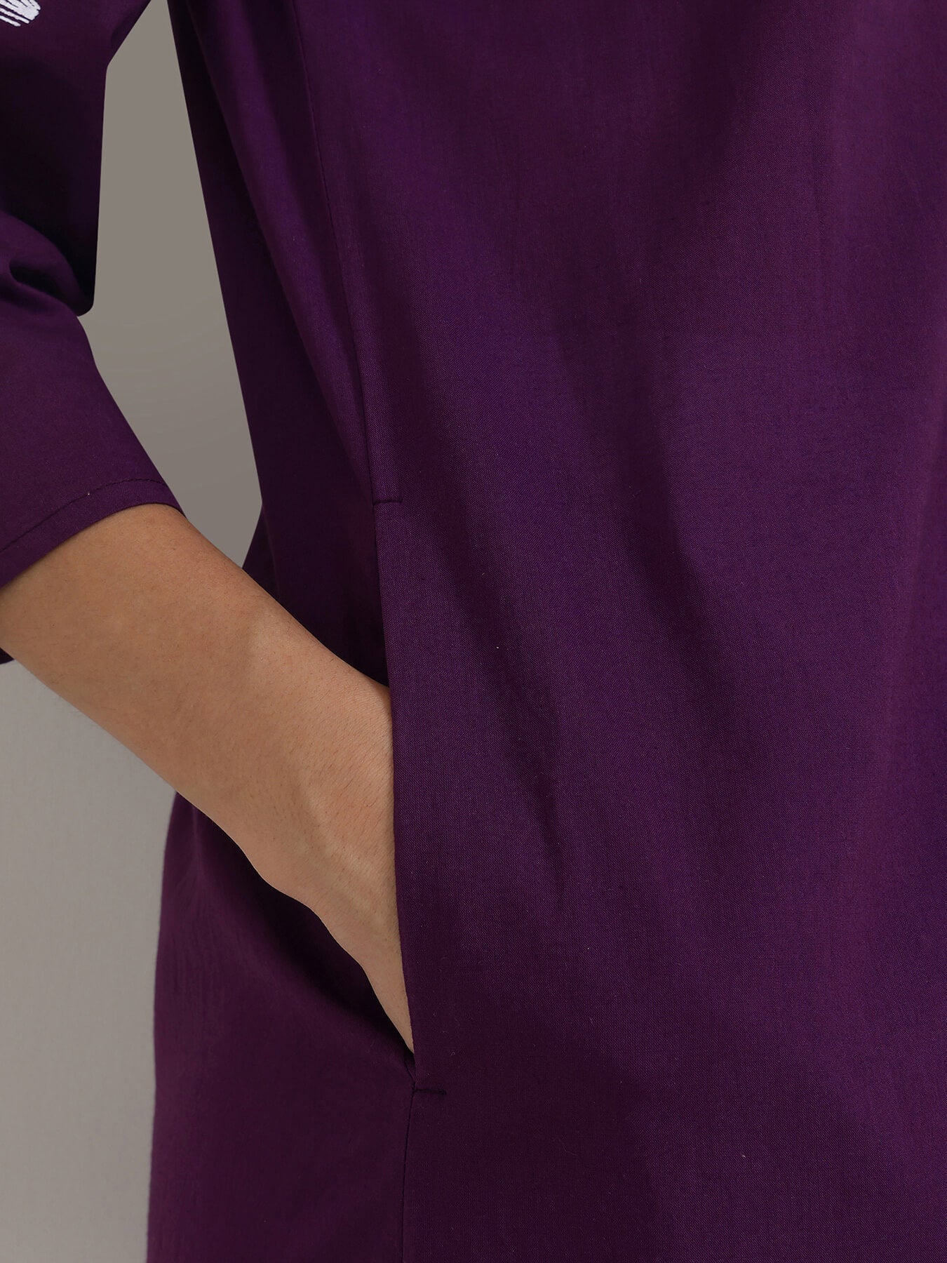 Cotton Floral Kurta - Purple