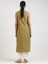 Cotton Solid Straight Kurta - Green