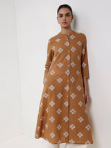 Cotton Floral Flared Kurta - Yellow