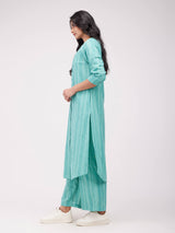 Rayon Solid Woven Kurta - Green